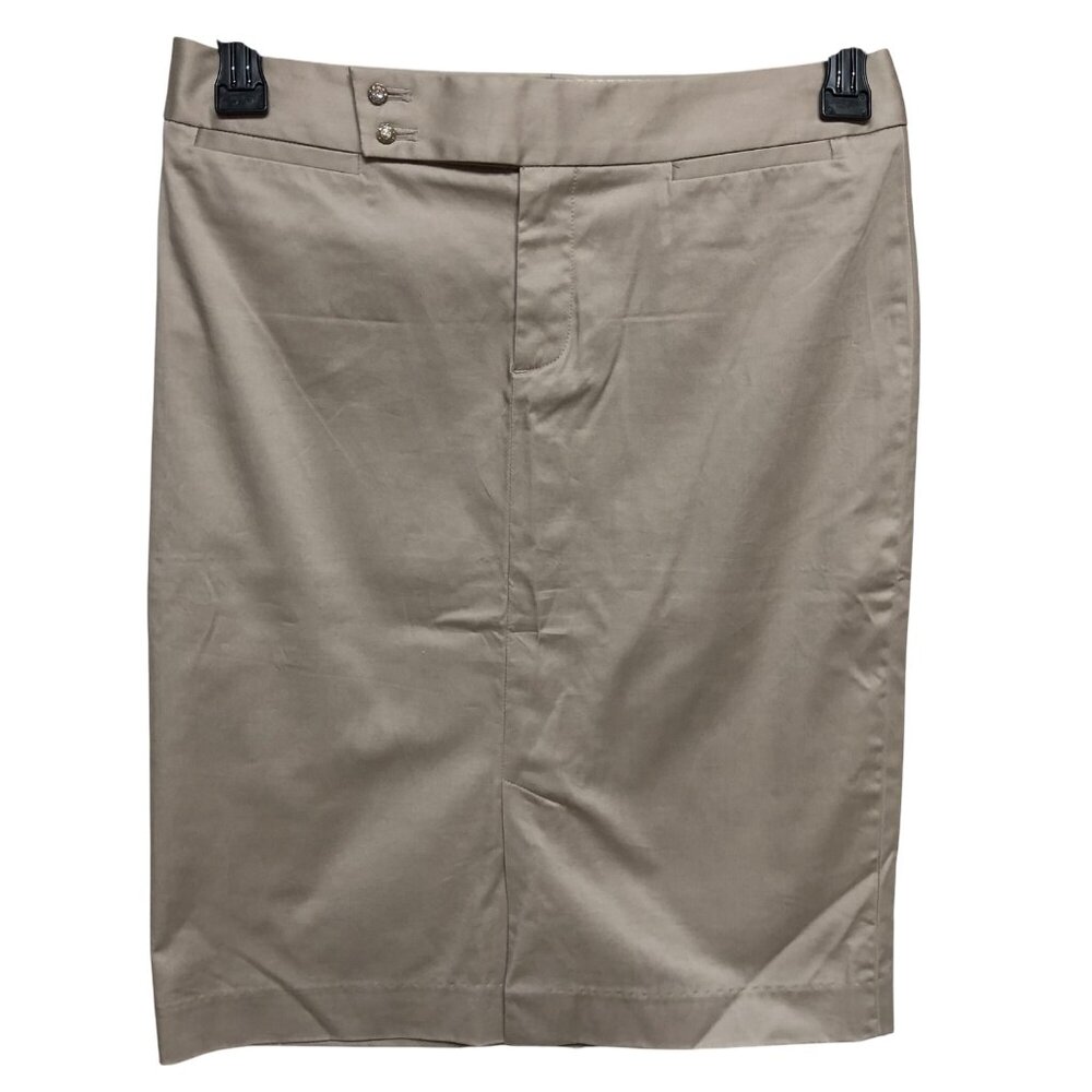 Gap Womens Beige Pencil Skirt Stretch Cotton Blend Knee Length Size 6